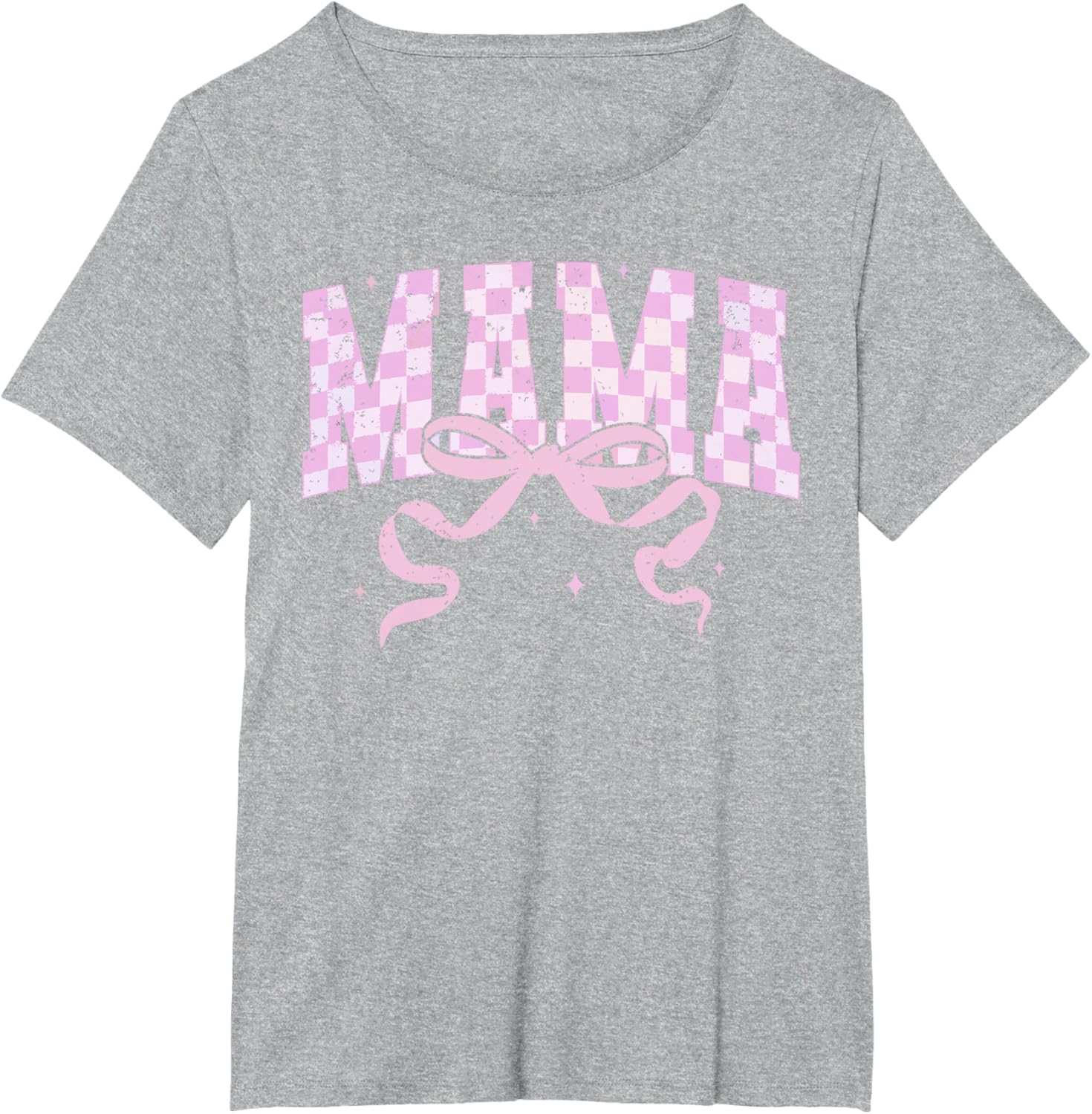 Retro Checkered Mama Coquette Mother's Day Pink Bow