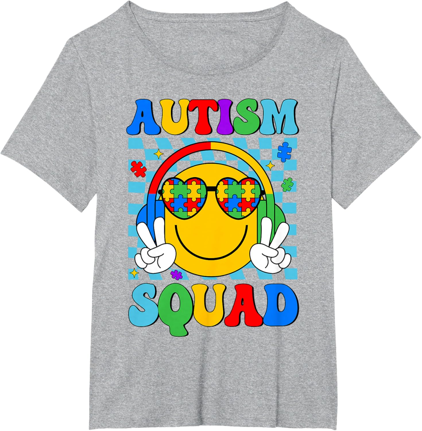 Autism Awareness Autism Squad Support Smile Face Women Men