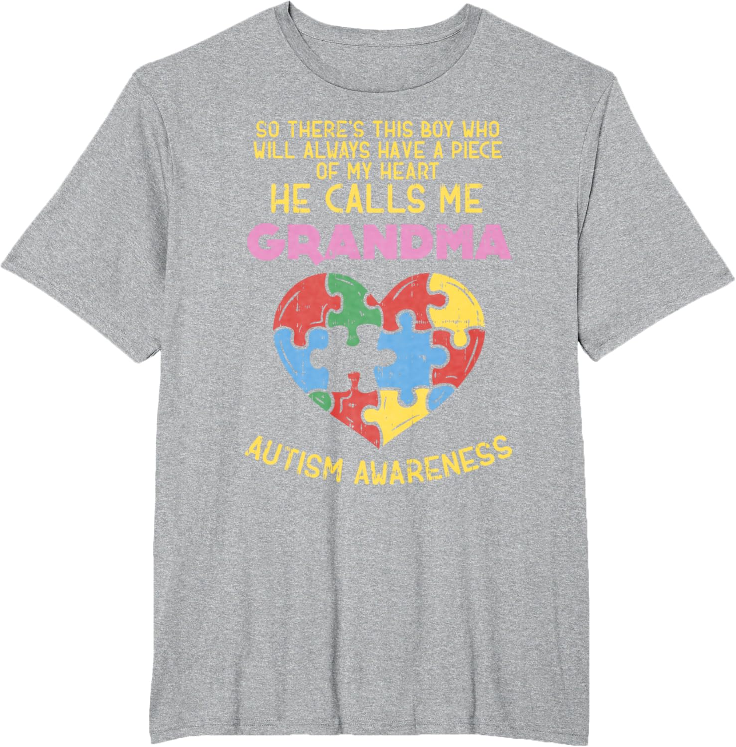 Grandma Autism Awareness Shirt Austistic Boy Piece My Heart