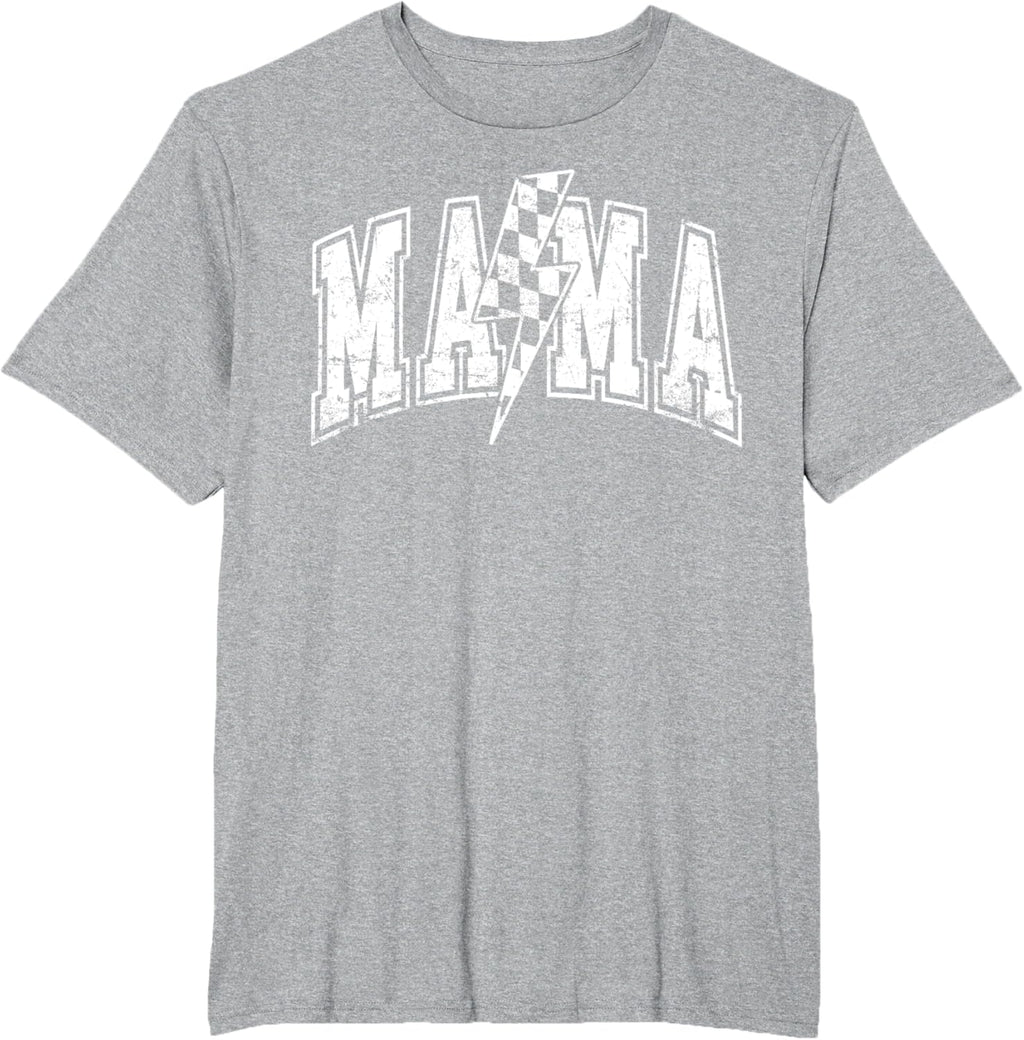 Mama Lightning Bolt Checkered Varsity Mom Women Mother's Day Mother Shirt