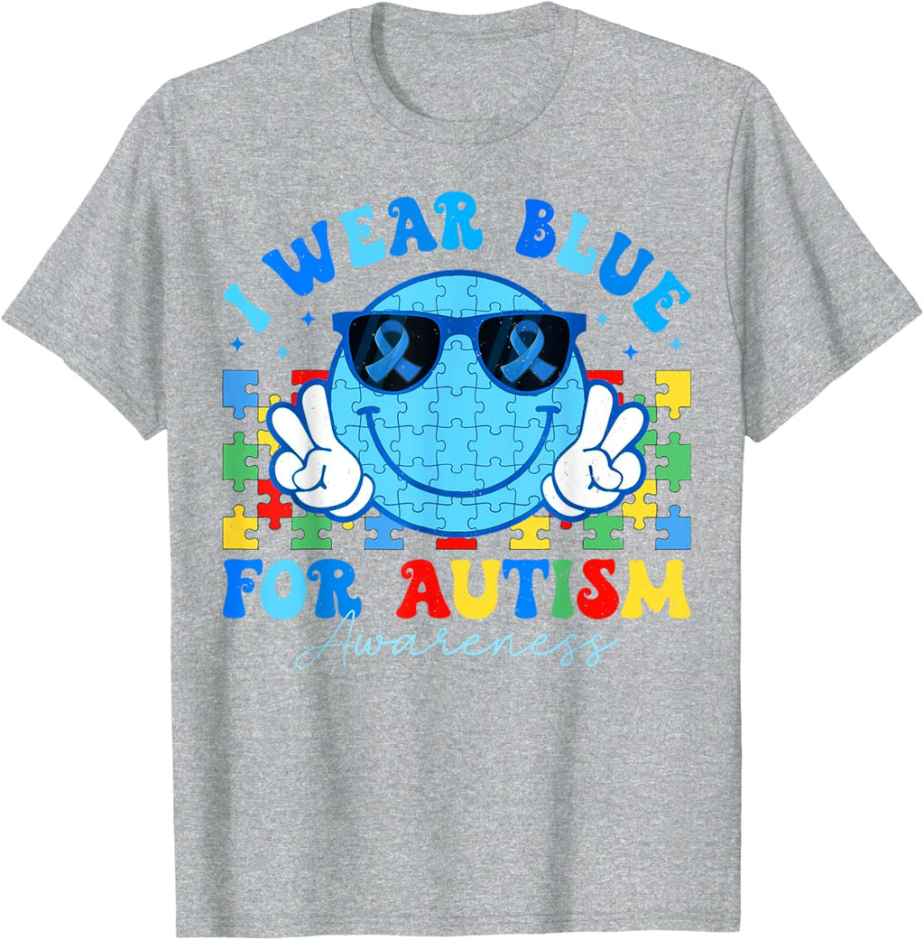 I Wear Blue For Autism Awareness Month Teacher Kids Boys