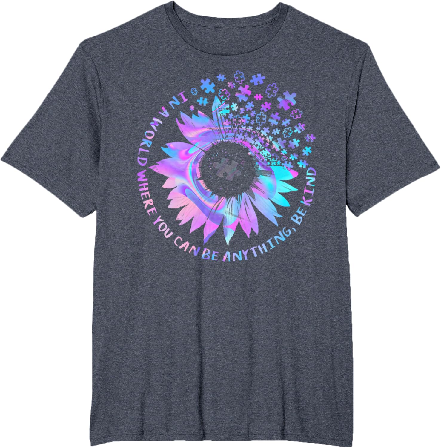 Be Kind Autism Awareness Kindness Sunflower Tie Dye Puzzle