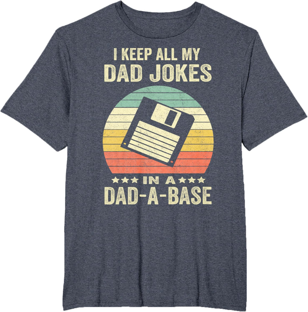 Mens Funny dad jokes in dad-a-base vintage for father's day