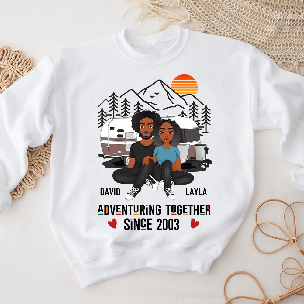 Adventuring Together Since Shirt, Custom T Shirt - Camping Couple Shirt, Camping Lover , Couple Gift